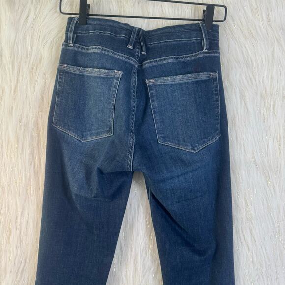 Good American Good Legs Crop Jeans Skinny Dark Wash Stretch Mid Rise 2/26 - Picture 5 of 9
